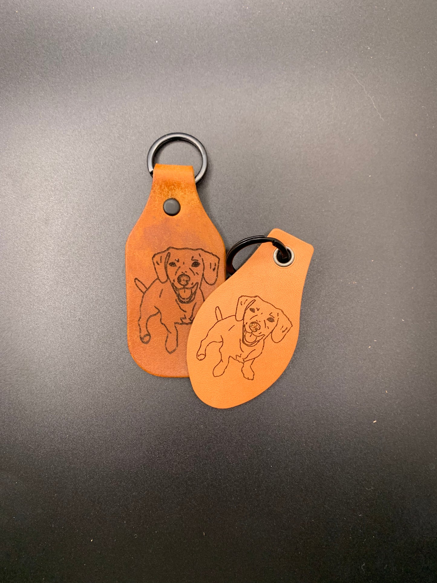 Custom Leather Dog Keychain