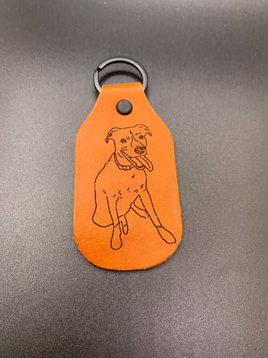Personalized Pet Portrait Keychain
